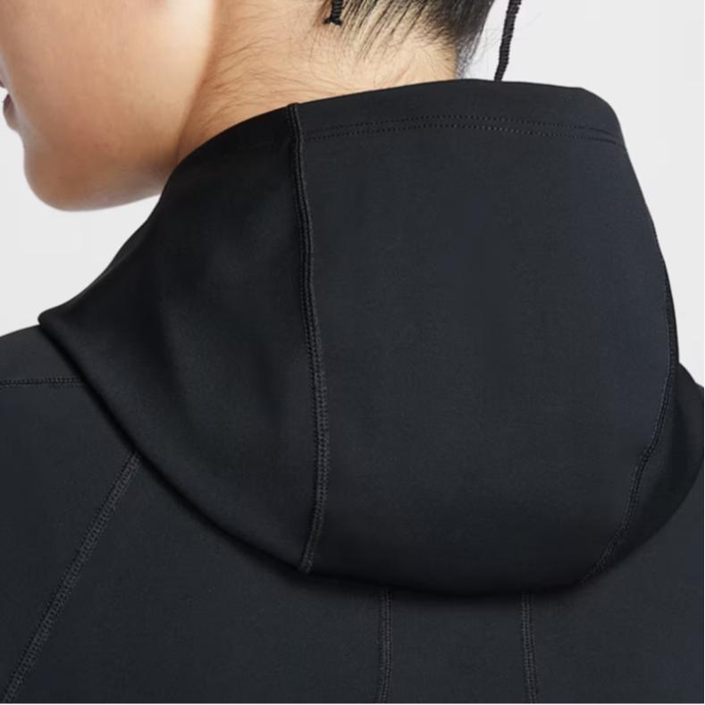 Nike Universal Stealth Evaporation Dri-FIT Swoosh Solid Color Pullover Long Sleeve Hooded Running T-Shirt Women tops Black IF0739-010