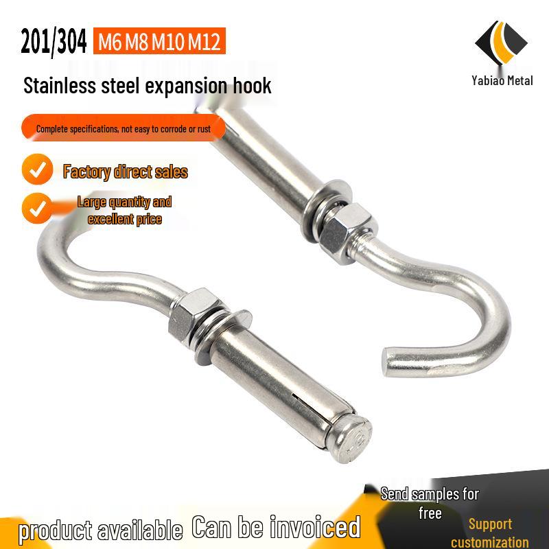 Stainless Steel Expansion Swing Hook for Manhole Covers, Net, M6/M8/M10/M12