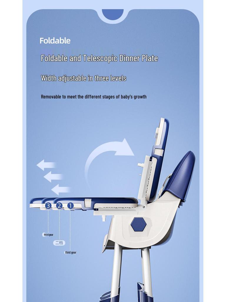 Multifunctional Foldable Baby High Chair: Portable, Rocking, and Dining Chair for Growing Children