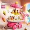 Children's Ice Cream Handcart & Music Toy Set - Ice Cream Machine & Motorcycle Role Play 