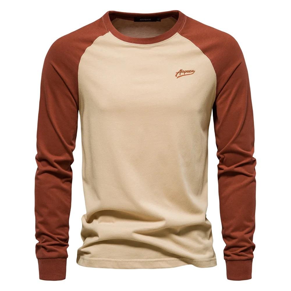 Distressed US Flag Print Long Sleeve T-Shirt, Casual Men's Top