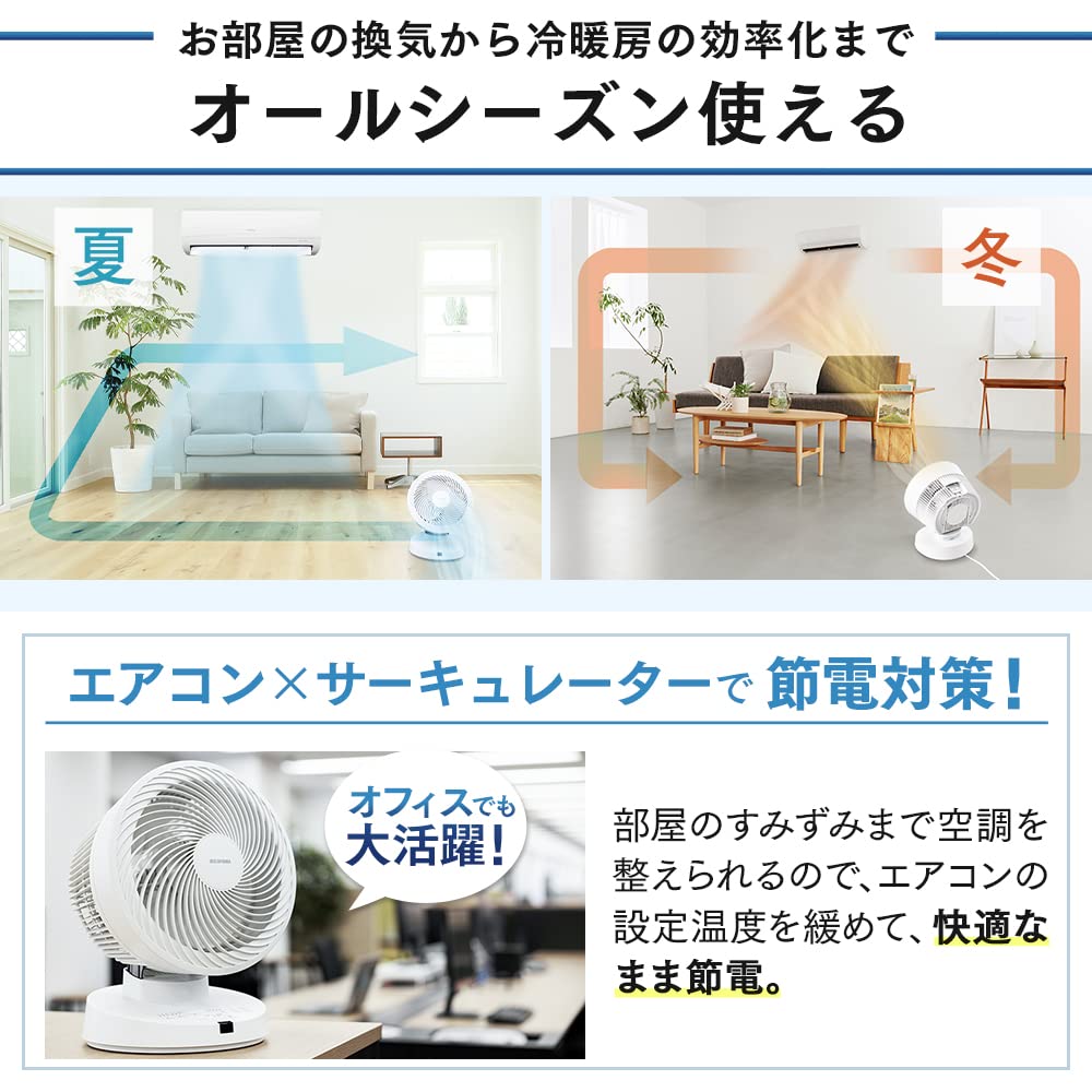 IRIS OHYAMA Circulator 50 tatami mat DC 3D remote control commercial white Fan, compatible, motor, airflow, included, large, use, PCF-DC23-W,