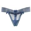 Japanese Pure Desire Tulle Splicing Panties Girl Hollow Stripes Sweet Bow Perspective Mesh Sexy Thong
