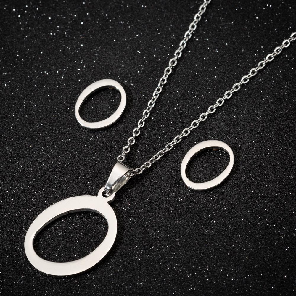 English Letter Necklace & Earring Set: Fashionable Jewelry for Women