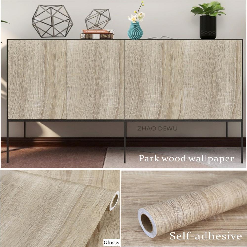 55cm Vinyl Waterproof Wood Grain 3D Stickers for Wardrobe Cupboard Table Closet Furniture PVC Self Adhesive Wallpaper Home Decor