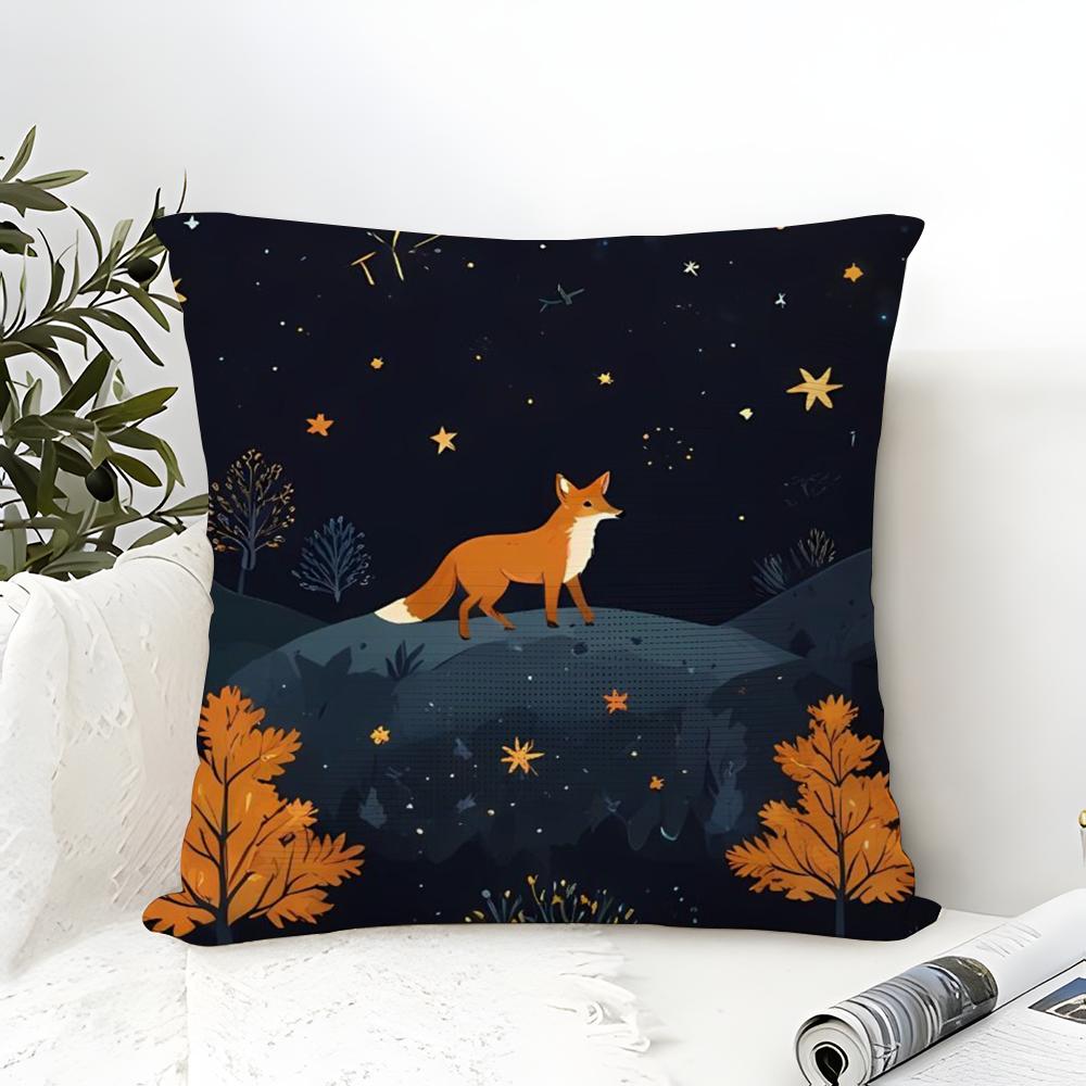 Children'S Cartoon Animal Painting Pillow Case Linen Pillow Case Sofa Home Decor Cushion Cover Cushion Cove