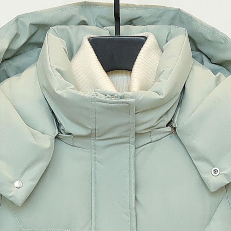 Winter Mid To Long Length Hooded Down Cotton Jacket Women's Thick Over Knee Waterproof Parka Coat Hooded Big Pocket Outercoat