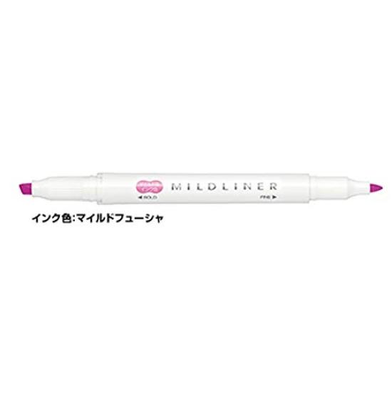 Zebra Mildliner Highlighter Mild Fuchsia Pen, WKT7-MFU [5 pens]