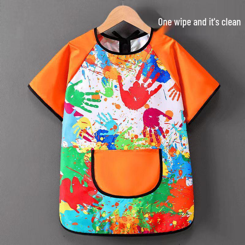 Children's Waterproof Painting Apron for Art and Eating, Customizable with Logos or Words