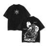 Vintage Washed Demon Slayer Anime Graphic T Shirt Men Women  Cotton Short Sleeve Tee Streetwear Casual Tops Yk Clothes
