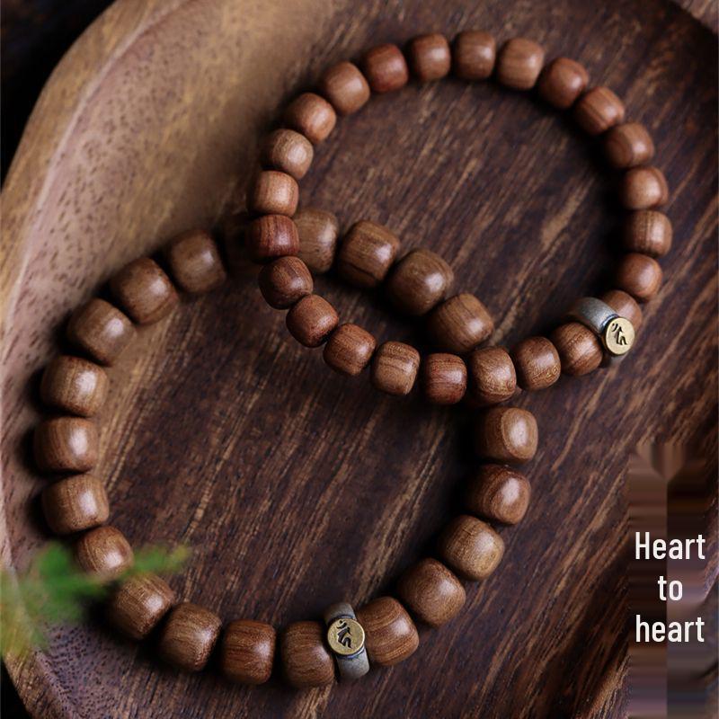 Authentisches indisches Sandelholz Tierkreiszeichen Buddhistische Gebetsperlen Armband