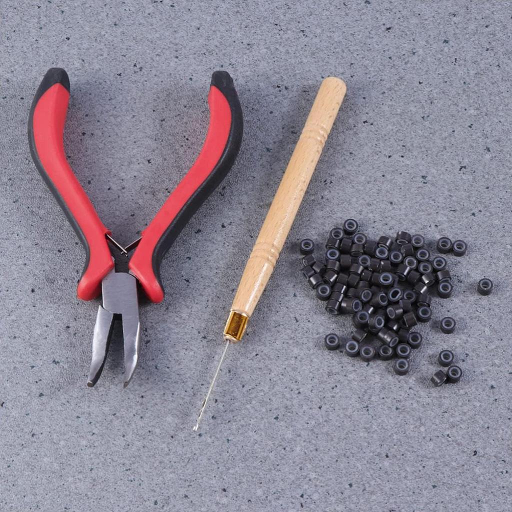 1 Stück Haarverlängerungszange, Werkzeugset, Pinzette für Haarverlängerungen, Nano-Ring/Mikroperlen, Stahl-Haarverlängerungszange