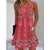 Women's Fashion Casual Retro Breathable Crew Neck Vest Casual Dresses