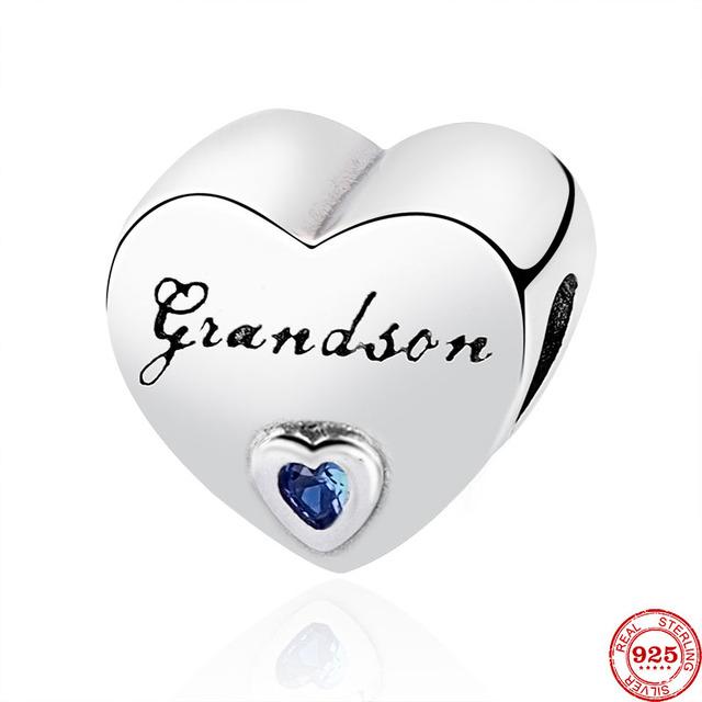 Fit Bracelet Original Mode 925 Argent Sterling Nan Grand-mère Papa Soeur Fille Femme Maman Meilleur Ami Tante Je T'aime Coeur