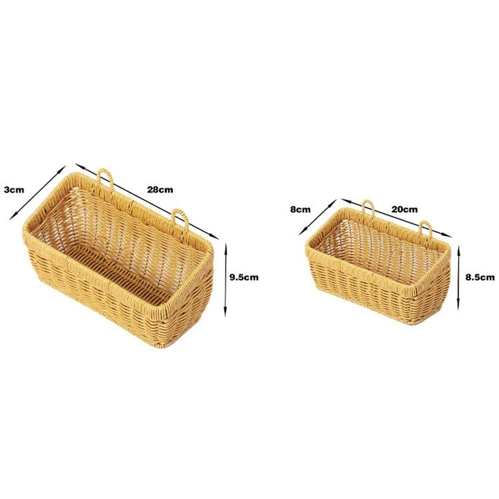 Multistyles Imitation Rattan Fruit Plate Retro Woven Multipurpose Storage Rattan Woven Tea Tray Picnic Snacks Sundry Baskets