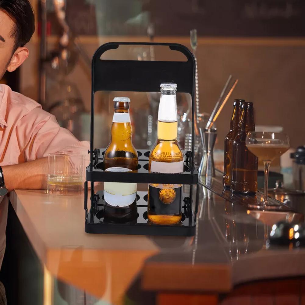 Portable Beer Carrier 4Pack Plastic Reusable Foldable Beer Bottle Holder Picnic BBQ Camping Beer Frame Wine Rack