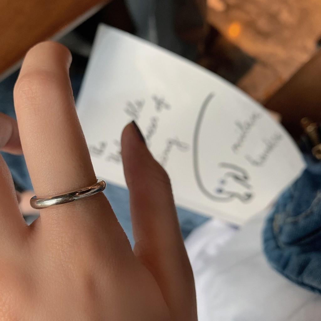 Silver Korean Sterling Ddp Trendy Adjustable Open Ring For Women Stylish Accessory