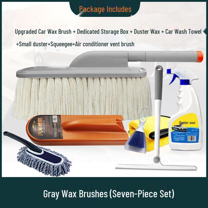 Car Cleaning Duster & Snow Removal Brush with Wax Mop