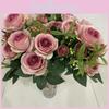 Buquê de Rosas Sophie Toque Real Artificial 10 Hastes Casamento Floral Decoração de Casa