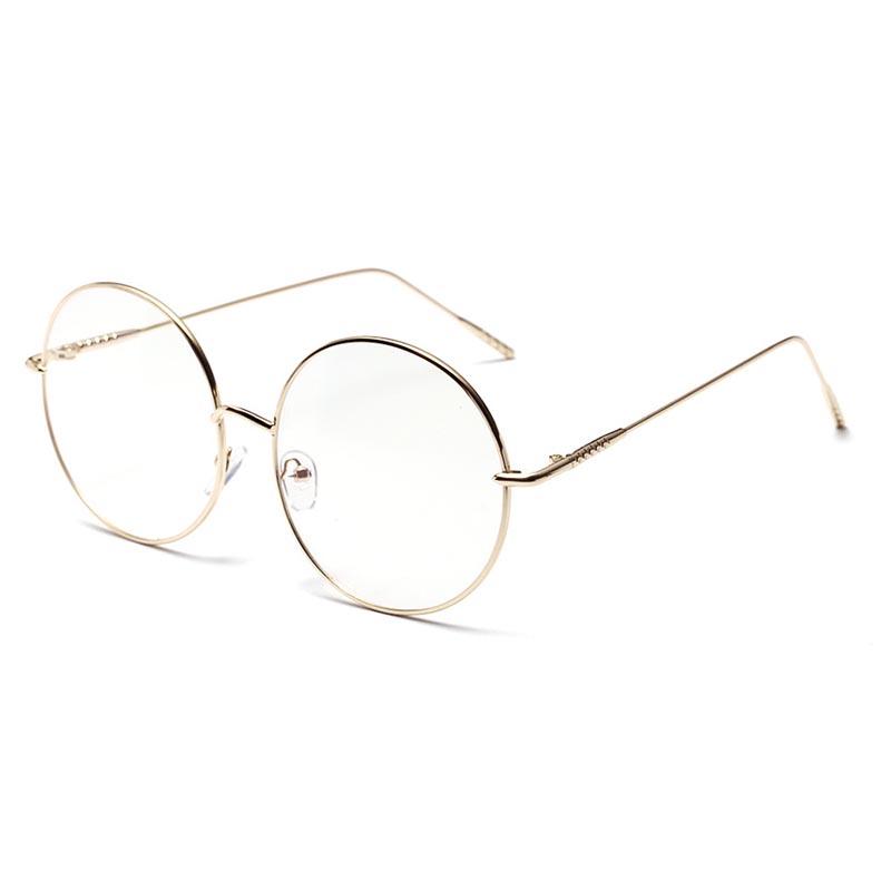 RBRARE Oversized Round Glasses Silver Metal Frame Vintage Sexy Circle Glasses Brand Designer Huge Big Nerd Eyeglasses Women