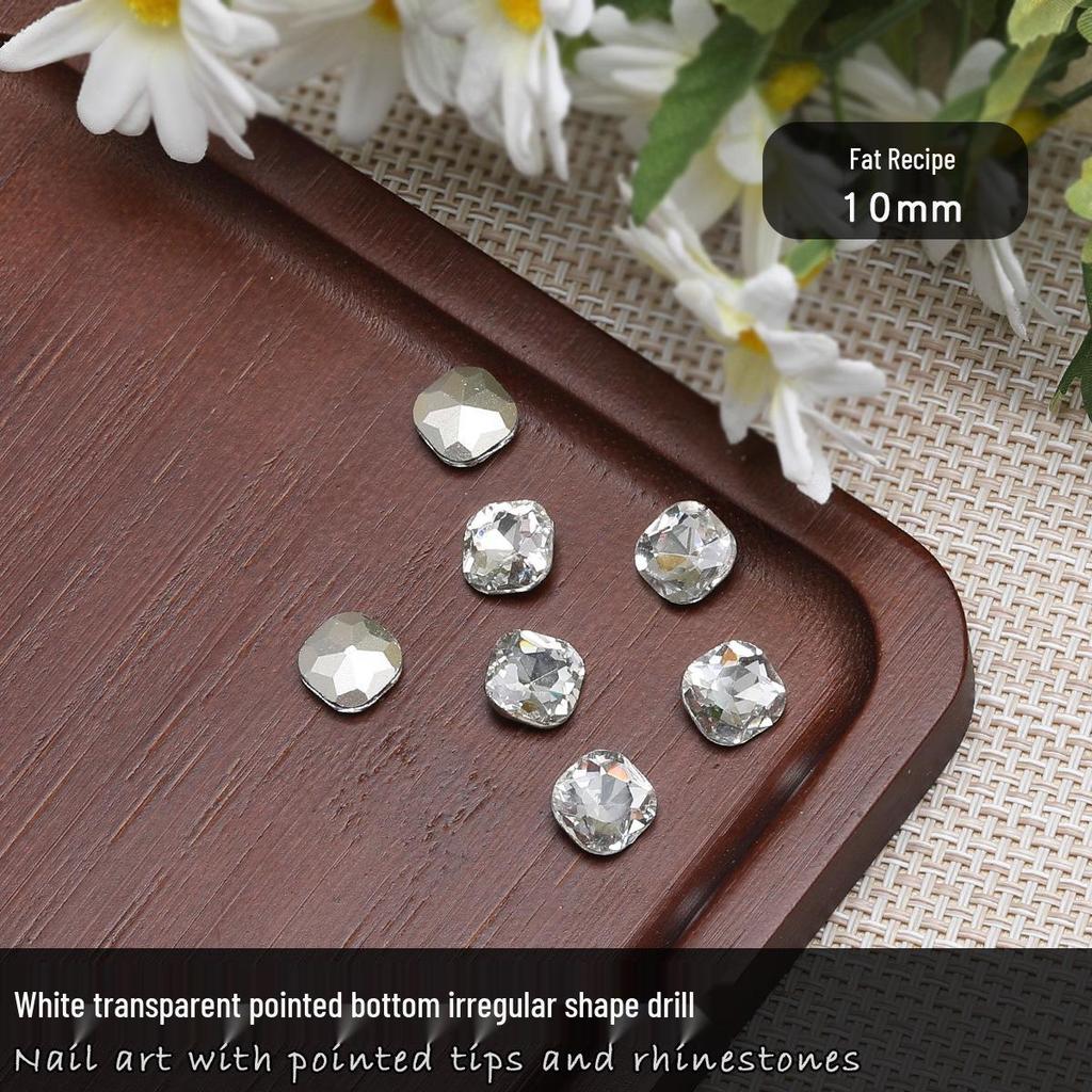 Nail Art Rhinestones: Transparent Pointed Hearts, Axe Heads, Square Rock Candy - Super Shiny Press-on Decorations