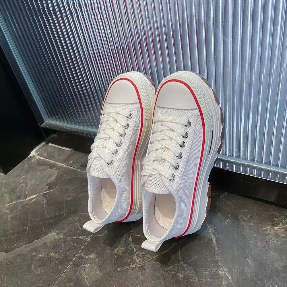 Women's Thick-Soled Canvas Shoes Spring and Summer New Women's Shoes Niche Design Breathable Versatile Casual White Board Shoes