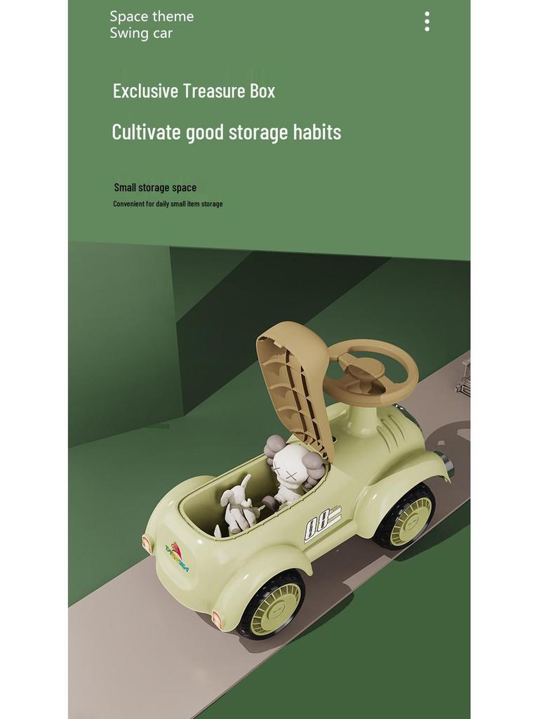 Balance Scooter im Vintage-Stil für Kinder von 1-3 Jahren - Wackel-Spielzeugauto für Kleinkinder