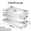 Handun 1/1 Size 3-Compartment Stainless Steel GN Pan Set (2-Pack)