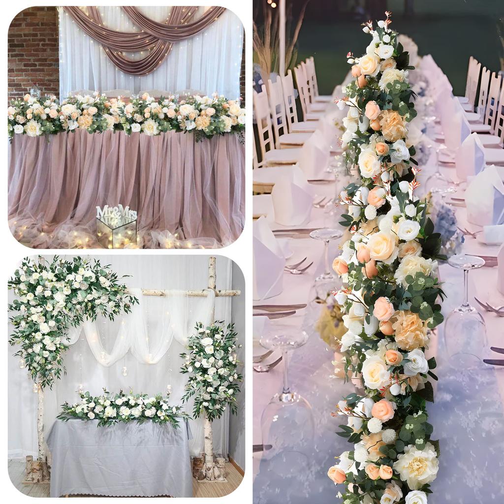 Artificial 100CM Flower Row Wedding Table Flower Floor Row Arrangement Flower Background Party Flower Decoration
