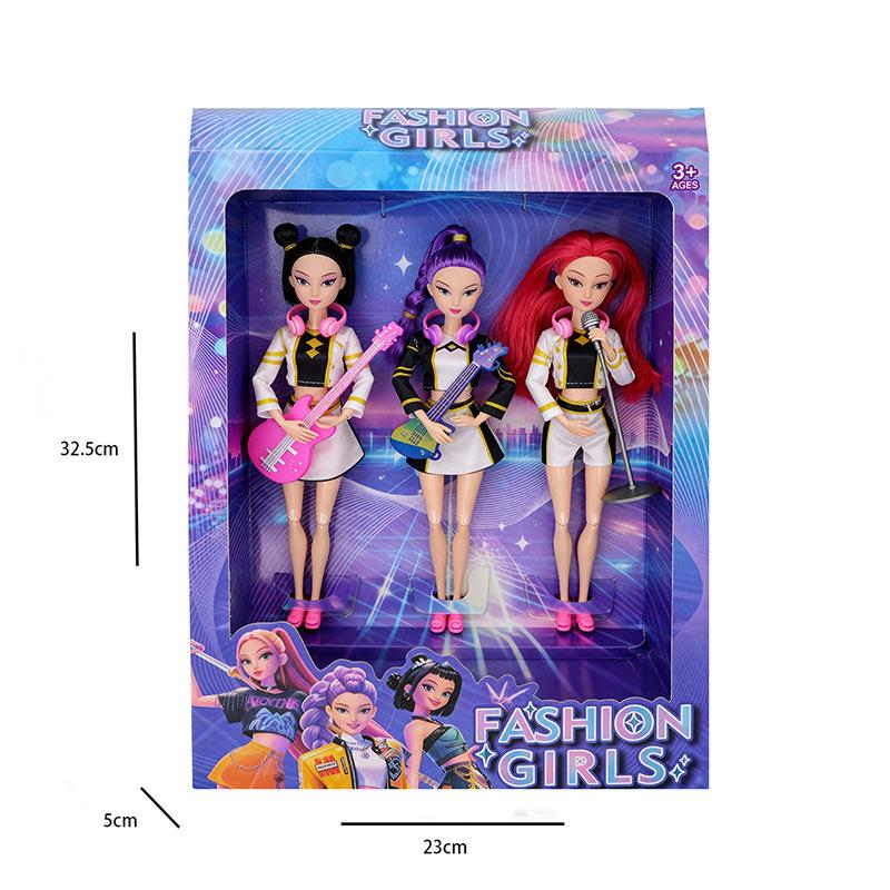 Κούκλα Προσομοιωτή Demon Hunter Girl K-POP, Συλλογή Θεματικών Παιχνιδιών 3 Τεμαχίων, Φιγούρα Βινυλίου PVC 32,5 εκ.