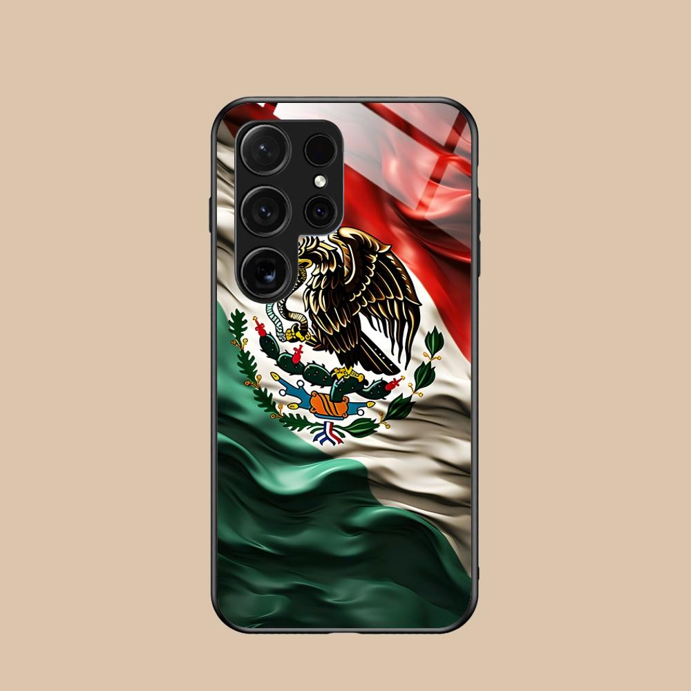 Mexico Flag Mobile Cell Phone Case for Samsung Galaxy S26 S25 S24 S23 S22 S21 S20 Note20 Plus FE Ultra Glass Colorful Cover