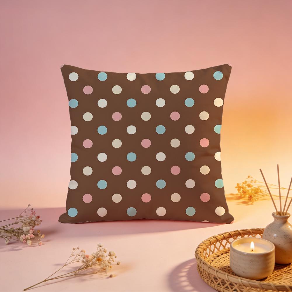 Retro American Polka Dot Cushion Cover Comfortable Durable Pillow Cover MultiScene for Home Office Car Sofa