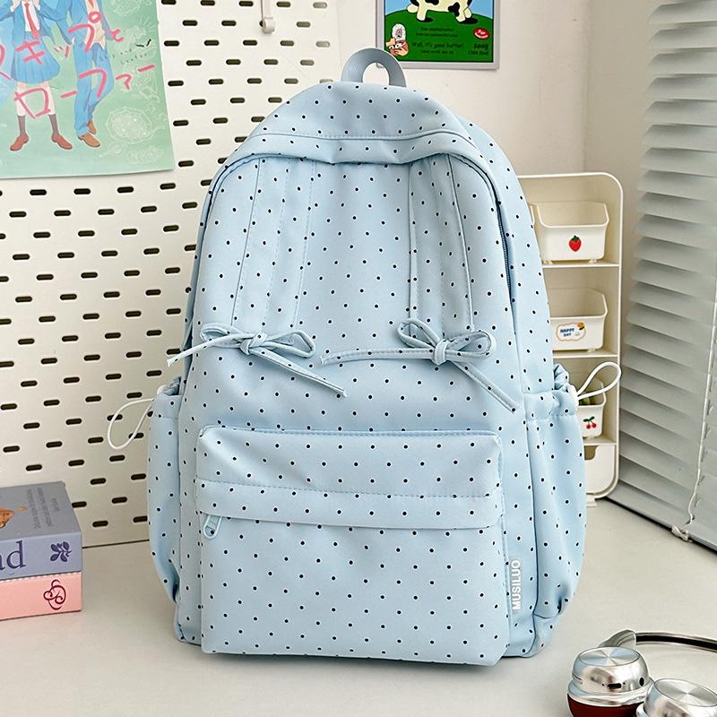 Polo Dot Printed Backpack Women's Large Capacity Backpack Student Schoolbag