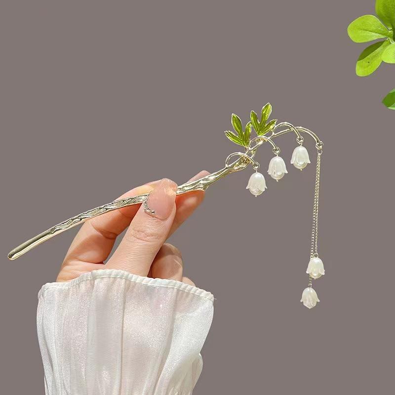 

Металлическая заколка для волос с кисточкой: Элегантный головной убор Ханфу с аксессуаром для прически в китайском стиле