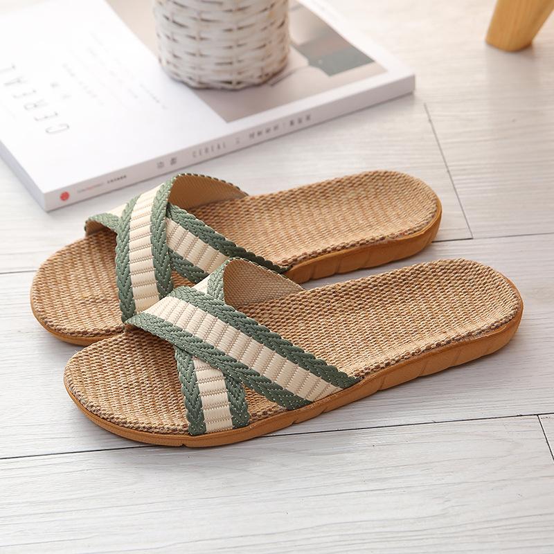 

Ретро-модные женские тапочки из льна с крестиком 40 зелёный