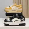 2025 Spring New Leather Board Shoes Women's Platform Popular Panda Sports Shoes Low-top Lightweight Muffin Shoes