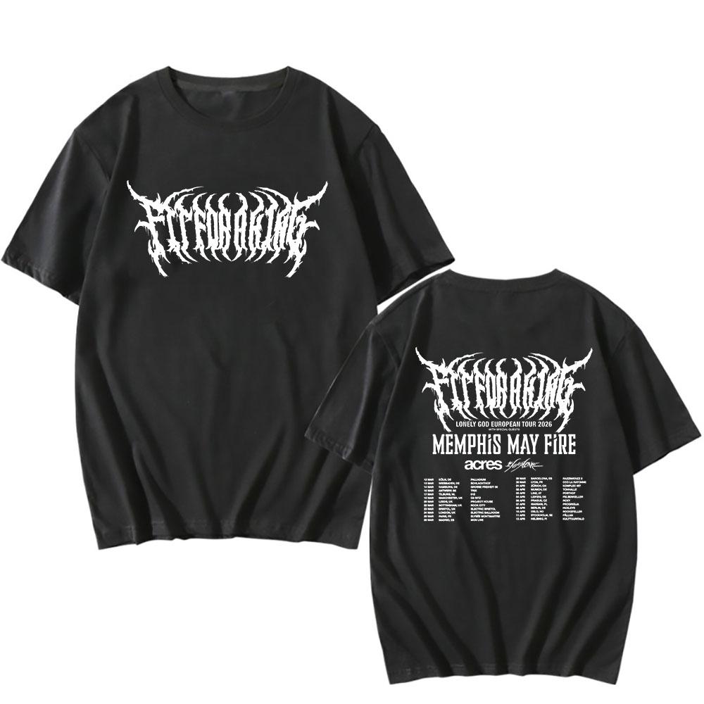 THE LONELY GOD Europa TOUR 2026 T-Shirt Passend für einen König Rockband T-Shirts Kurzarm Rundhals Baumwolle T-Shirts Streetwear Unisex