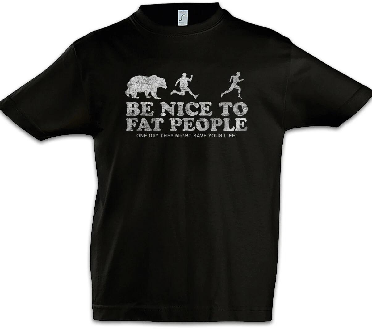 Be Nice To Fat People I Kids Boys kids boys T-Shirt Thick Pride Fat Diet Fun Chubby 140