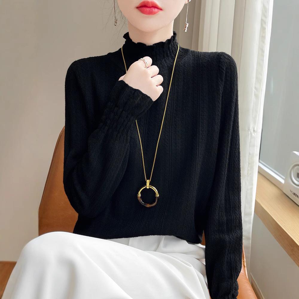 

Elegant Knitted Semi-High Neck Women s Top - Autumn/Winter Fashion XXL [135–155 lbs] верблюд