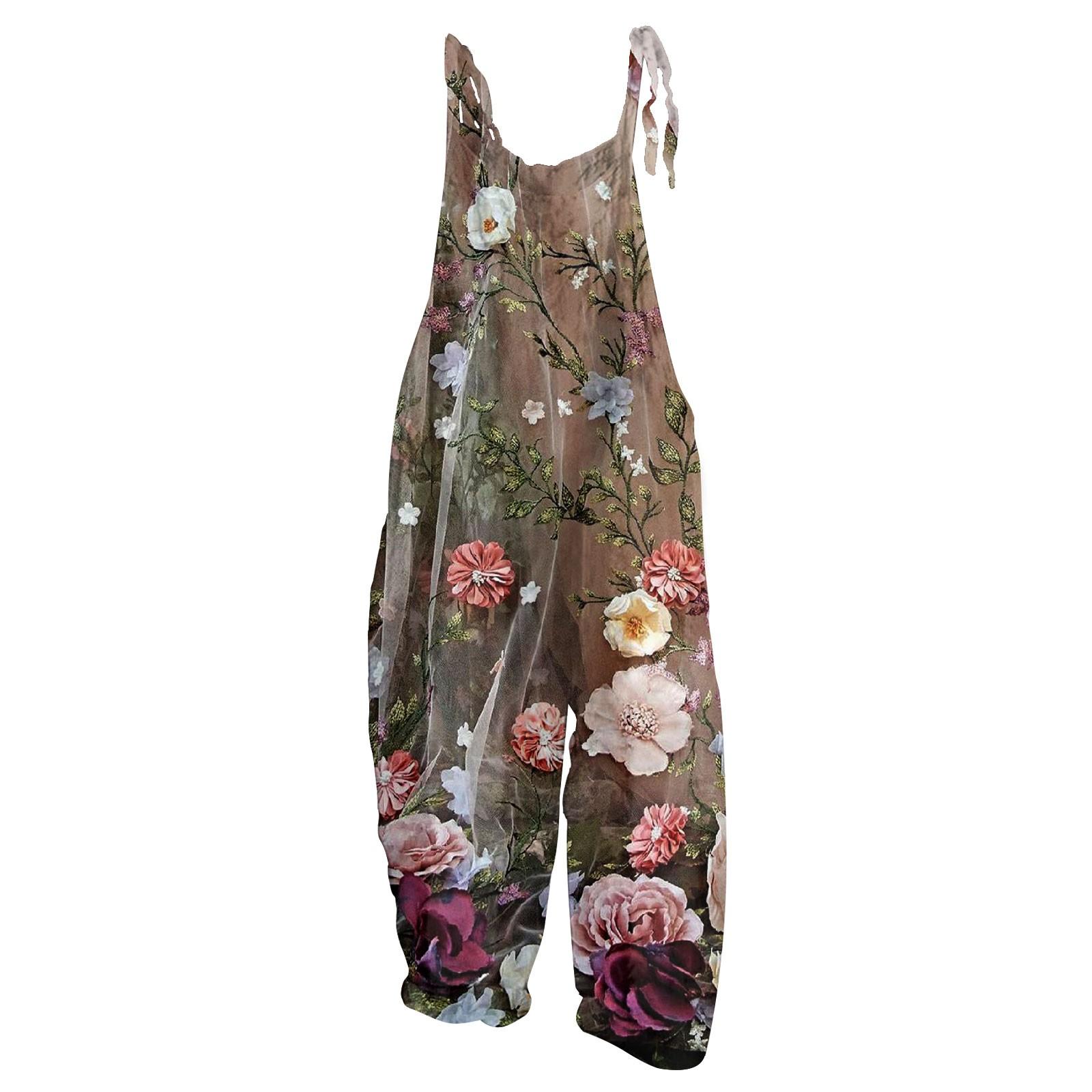 Женский комбинезон с цветочным принтом — фото 3
