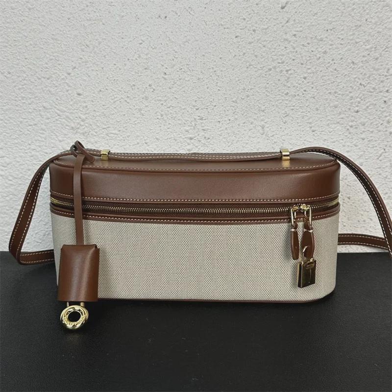 2024 Canvas Leather Large Capacity Camera Bag - Versatile Crossbody, Shoulder, or Handheld Light Luxury Design