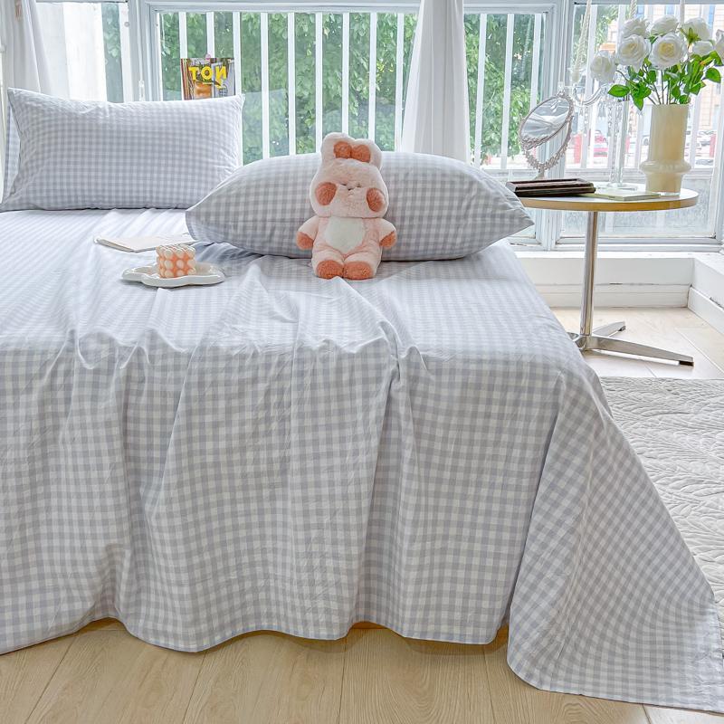 New Minimalist Striped Bed Sheet, Ins Cream Style Soft Bedding for Single Dormitory & Tatami Home Use