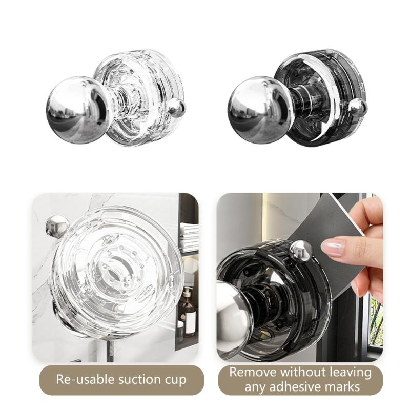 Powerful Suction Cup Glass Door Handle Reusable Waterproof Bathroom Grab Removable Door Handle Easy To Install
