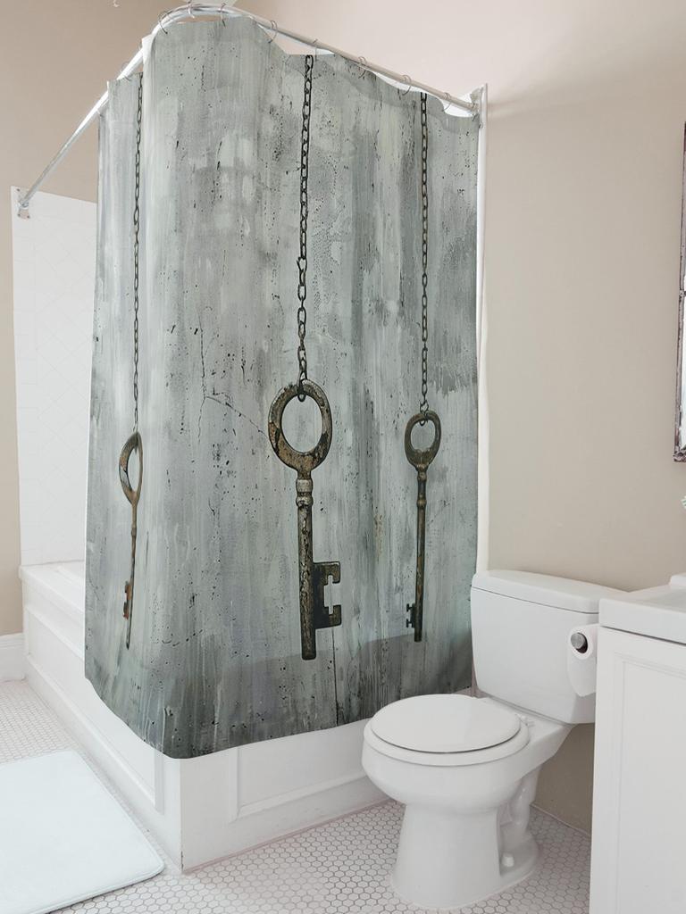 Vintage Keys Shower Curtain | Industrial and Rustic Bathroom Decor