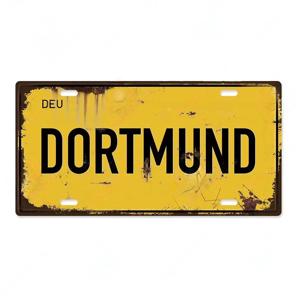 FJ Decors Germany City Metal Tin Signs Licenses Plate Plaque Metal Vintage Bar Pub Club Home Wall Decor
