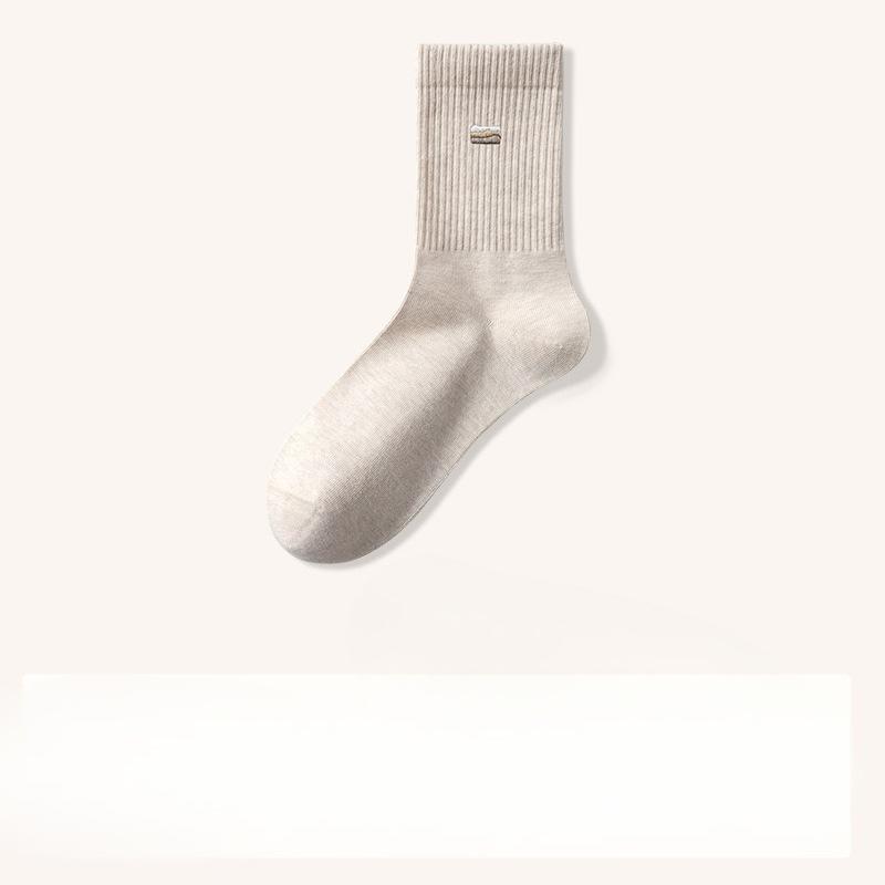 Men's Cotton Socks, Pure Cotton Mid-calf Socks, All-cotton Sweat-absorbing and Odor-proof Boneless Socks for Autumn and Winter