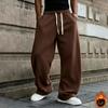 Men's Oversized Straight Leg Lined Sweatpants with Drapey Fit for Athletic Casual Wear
