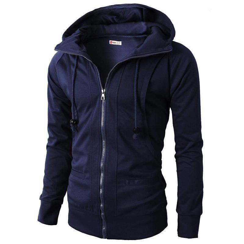 Ny Herre Sports Fitness Hverdags Jacquard Genser Fleece Cardigan Hettejakke
