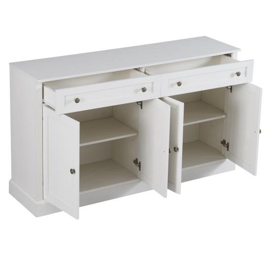 Kitchen Cabinet with 4 Doors 2 Drawers High Capacity Wood Coffee Bar Storage Cabinet Dining Room Furniture