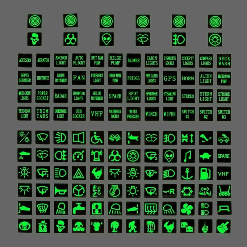 Interrupteurs de Fenêtre de Voiture Auto Bouton Lumineux Autocollants Porte Nuit Lumineux Décalcomanies Accessoire